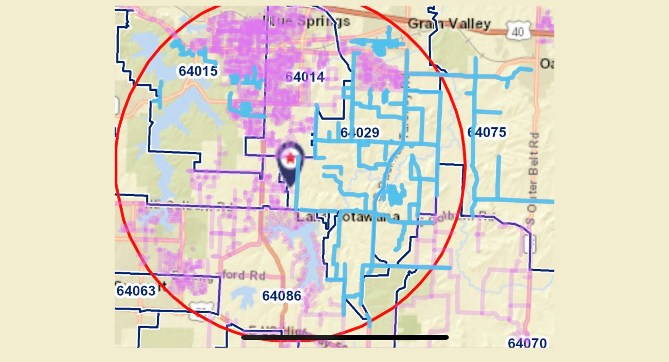 Blue Springs coverage map